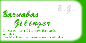 barnabas gilinger business card